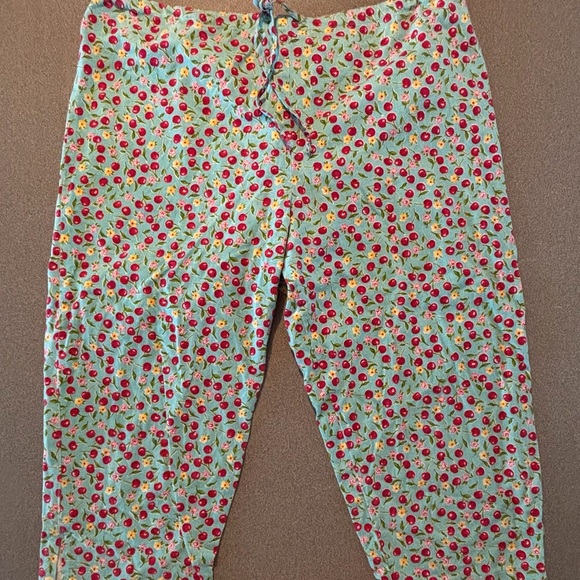 Vintage Canon  Mint Green and Red women’s Pajama Set Cherry print. SZ LARGE - Picture 4 of 10